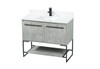 Elegant Decor VF42540MCG-BS 40 inch single bathroom vanity in concrete grey with backsplash