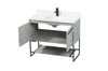 Elegant Decor VF42540MCG-BS 40 inch single bathroom vanity in concrete grey with backsplash