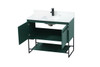 Elegant Decor VF42540MGN-BS 40 inch single bathroom vanity in green with backsplash