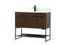 Elegant Decor VF42540MWT-BS 40 inch single bathroom vanity in walnut with backsplash