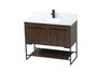 Elegant Decor VF42540MWT-BS 40 inch single bathroom vanity in walnut with backsplash