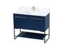 Elegant Decor VF42540MBL-BS 40 inch single bathroom vanity in blue with backsplash