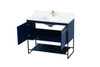 Elegant Decor VF42540MBL-BS 40 inch single bathroom vanity in blue with backsplash