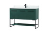 Elegant Decor VF42548MGN-BS 48 inch single bathroom vanity in green with backsplash