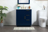 Elegant Decor VF19430BL-BS 30 inch single bathroom vanity in blue with backsplash