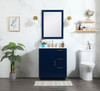 Elegant Decor VF19430BL-BS 30 inch single bathroom vanity in blue with backsplash