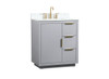 Elegant Decor VF19430GR-BS 30 inch single bathroom vanity in grey with backsplash