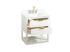 Elegant Decor VF19230WH-BS 30 inch single bathroom vanity in white with backsplash