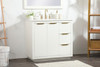 Elegant Decor VF19436WH-BS 36 inch single bathroom vanity in white with backsplash