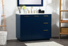 Elegant Decor VF19442BL-BS 42 inch single bathroom vanity in blue with backsplash