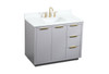 Elegant Decor VF19442GR-BS 42 inch single bathroom vanity in grey with backsplash