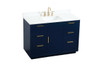 Elegant Decor VF19448BL-BS 48 inch single bathroom vanity in blue with backsplash