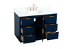 Elegant Decor VF19448BL-BS 48 inch single bathroom vanity in blue with backsplash