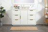 Elegant Decor VF19448WH-BS 48 inch single bathroom vanity in white with backsplash