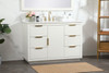 Elegant Decor VF19448WH-BS 48 inch single bathroom vanity in white with backsplash
