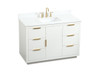 Elegant Decor VF19448WH-BS 48 inch single bathroom vanity in white with backsplash