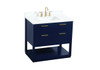 Elegant Decor VF19236BL-BS 36 inch single bathroom vanity in blue with backsplash