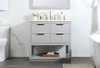 Elegant Decor VF19236GR-BS 36 inch single bathroom vanity in grey with backsplash
