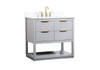 Elegant Decor VF19236GR-BS 36 inch single bathroom vanity in grey with backsplash