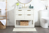 Elegant Decor VF19236WH-BS 36 inch single bathroom vanity in white with backsplash