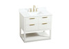 Elegant Decor VF19236WH-BS 36 inch single bathroom vanity in white with backsplash