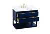 Elegant Decor VF19242BL-BS 42 inch single bathroom vanity in blue with backsplash