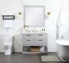 Elegant Decor VF19242GR-BS 42 inch single bathroom vanity in grey with backsplash