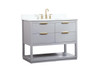 Elegant Decor VF19242GR-BS 42 inch single bathroom vanity in grey with backsplash