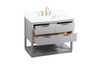 Elegant Decor VF19242GR-BS 42 inch single bathroom vanity in grey with backsplash