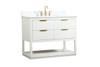 Elegant Decor VF19242WH-BS 42 inch single bathroom vanity in white with backsplash