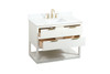 Elegant Decor VF19242WH-BS 42 inch single bathroom vanity in white with backsplash