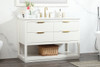 Elegant Decor VF19248WH-BS 48 inch single bathroom vanity in white with backsplash