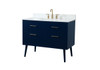 Elegant Decor VF41042MBL-BS 42 inch bathroom vanity in Blue with backsplash