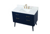 Elegant Decor VF41042MBL-BS 42 inch bathroom vanity in Blue with backsplash