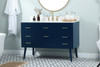 Elegant Decor VF41048MBL-BS 48 inch bathroom vanity in Blue with backsplash