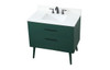 Elegant Decor VF41036MGN-BS 36 inch bathroom vanity in Green with backsplash