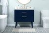 Elegant Decor VF41036MBL-BS 36 inch bathroom vanity in Blue with backsplash