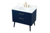 Elegant Decor VF41036MBL-BS 36 inch bathroom vanity in Blue with backsplash