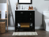 Elegant Decor VF16432BK-BS 32 inch single bathroom vanity in black with backsplash
