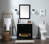 Elegant Decor VF16432BK-BS 32 inch single bathroom vanity in black with backsplash