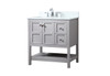 Elegant Decor VF16432GR-BS 32 inch single bathroom vanity in grey with backsplash