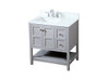 Elegant Decor VF16432GR-BS 32 inch single bathroom vanity in grey with backsplash
