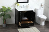 Elegant Decor VF18830BK-BS 30 inch single bathroom vanity in black with backsplash