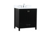 Elegant Decor VF18830BK-BS 30 inch single bathroom vanity in black with backsplash