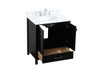 Elegant Decor VF18830BK-BS 30 inch single bathroom vanity in black with backsplash