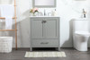 Elegant Decor VF18830GR-BS 30 inch single bathroom vanity in grey with backsplash