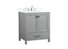 Elegant Decor VF18830GR-BS 30 inch single bathroom vanity in grey with backsplash