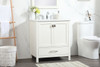 Elegant Decor VF18830WH-BS 30 inch single bathroom vanity in white with backsplash