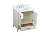 Elegant Decor VF18830WH-BS 30 inch single bathroom vanity in white with backsplash