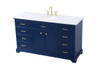 Elegant Decor VF15060BL 60 inch single bathroom vanity in blue